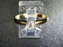 Solitaire Diamond Ring, 14kt Yellow Gold