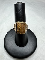  Mens Gold & Tiger Eye Ring