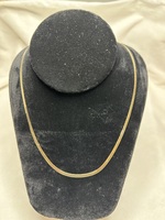 Long Gold Herringbone Necklace