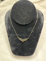Gold & Diamond Heart / Wing Necklace