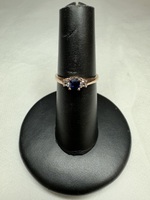  Womens Rose Gold & Sapphire Ring