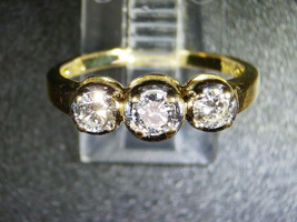 Past, Present, Future Diamond Ring, 14kt Yellow Gold