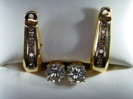 1CTW Diamond Studs w Jackets, 14kt Yellow Gold